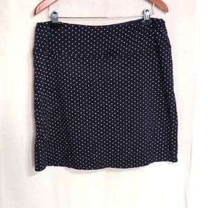 Keren Hart Navy Blue White Polkadot Stretch Mini Skort Size Extra Large